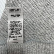 Load image into Gallery viewer, unisex Bonds, grey ribbed cotton singlet top, GUC, size 00,  