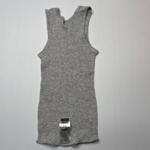 unisex Bonds, grey ribbed cotton singlet top, GUC, size 00,  