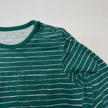 Load image into Gallery viewer, Boys Tu, green &amp; white stripe cotton top, GUC, size 1,  