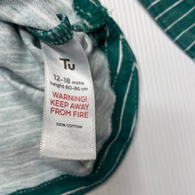 Load image into Gallery viewer, Boys Tu, green &amp; white stripe cotton top, GUC, size 1,  