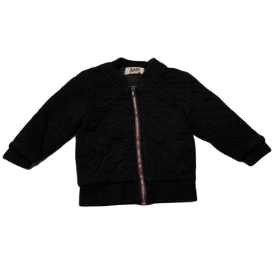 unisex Cotton On, black quilted zip up jacket / sweater, GUC, size 0,  