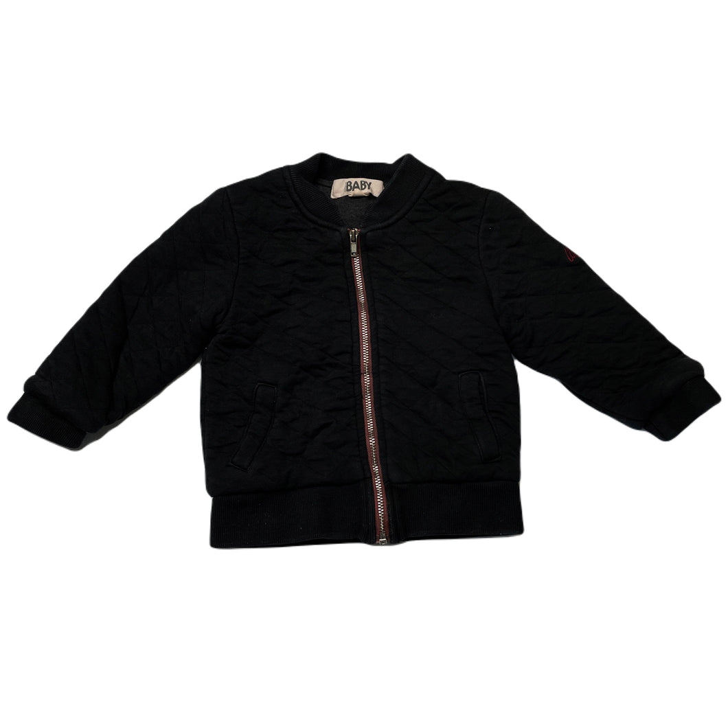 unisex Cotton On, black quilted zip up jacket / sweater, GUC, size 0,  