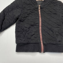 Load image into Gallery viewer, unisex Cotton On, black quilted zip up jacket / sweater, GUC, size 0,  