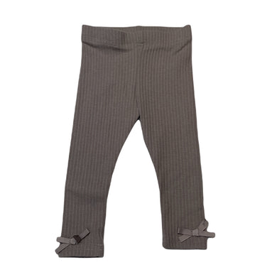 Girls grey, ribbed leggings / bottoms, elasticated, EUC, size 00,  
