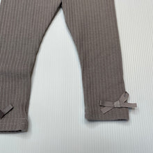 Load image into Gallery viewer, Girls grey, ribbed leggings / bottoms, elasticated, EUC, size 00,  