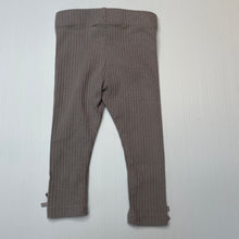 Load image into Gallery viewer, Girls grey, ribbed leggings / bottoms, elasticated, EUC, size 00,  