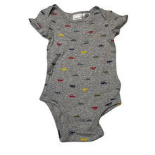 Load image into Gallery viewer, Boys Carters, grey cotton bodysuit / romper, cars, GUC, size 00,  