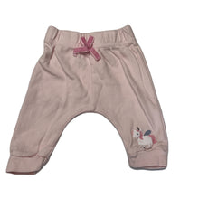 Load image into Gallery viewer, Girls pink, cotton leggings / bottoms, unicorn, EUC, size 000,  
