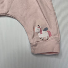 Load image into Gallery viewer, Girls pink, cotton leggings / bottoms, unicorn, EUC, size 000,  