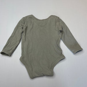 unisex Anko, green cotton bodysuit / romper, dog, FUC, size 0,  
