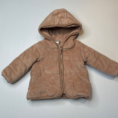 Girls Anko, cotton lined wadded velour jacket, GUC, size 0,  