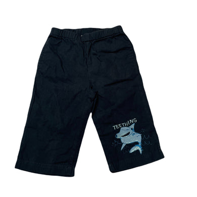 Boys Baby 8, lightweight cotton pants, elasticated, shark, GUC, size 0,  