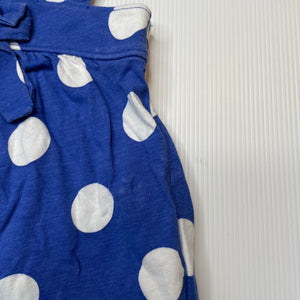 Girls Carters, blue & white spot cotton summer top, wash fade, FUC, size 1,  