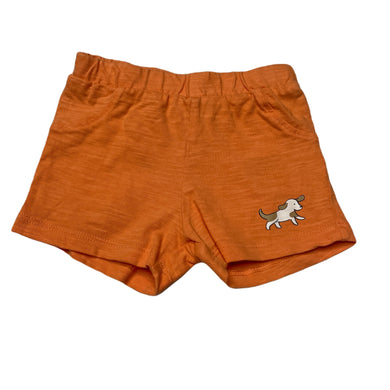 unisex M&S, coral cotton shorts, elasticated, dog, EUC, size 000,  