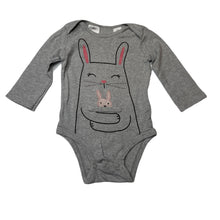 Load image into Gallery viewer, Girls Carters, grey cotton bodysuit / romper, rabbit, FUC, size 1,  