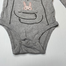 Load image into Gallery viewer, Girls Carters, grey cotton bodysuit / romper, rabbit, FUC, size 1,  