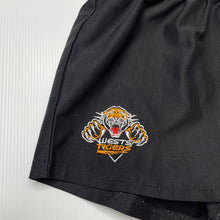 Load image into Gallery viewer, unisex NRL Supporter, Wests Tigers shorts, elasticated, GUC, size 6,  