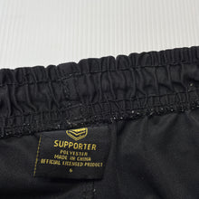 Load image into Gallery viewer, unisex NRL Supporter, Wests Tigers shorts, elasticated, GUC, size 6,  