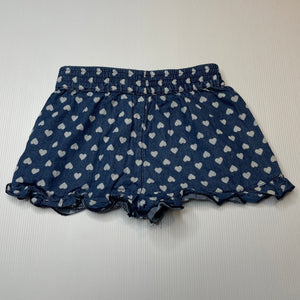 Girls 1964 Denim Co, chambray cotton shorts, elasticated, GUC, size 3,  