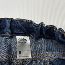 Load image into Gallery viewer, Boys Anko, blue denim jean shorts, adjustable, FUC, size 5,  