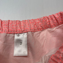 Load image into Gallery viewer, Girls Target, cotton lined pink &amp; white skirt, elasticated, L: 22cm, GUC, size 2,  