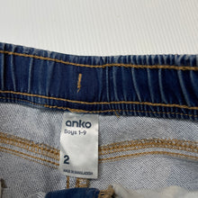 Load image into Gallery viewer, Boys Anko, knit stretch denim shorts, elasticated, EUC, size 2,  