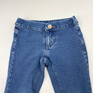 Girls Seed, stretchy knit denim pants, elasticated, Inside leg: 38.5cm, GUC, size 3,  