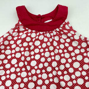 Girls Target, red & white cotton casual dress, GUC, size 2, L: 43cm