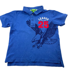 Load image into Gallery viewer, Boys Bossini, blue cotton polo shirt top, eagle, FUC, size 3,  