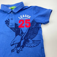 Load image into Gallery viewer, Boys Bossini, blue cotton polo shirt top, eagle, FUC, size 3,  