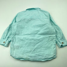 Load image into Gallery viewer, Boys H&amp;M, blue linen / cotton long sleeve shirt, FUC, size 1-2,  