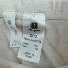 Load image into Gallery viewer, Girls Dymples, stretchy pale pink footed leggings / bottoms, EUC, size 000,  