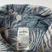 Load image into Gallery viewer, Boys Anko, lightweight cotton short sleeve shirt, GUC, size 3,  