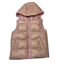 Load image into Gallery viewer, Girls Cotton On, pink hooded puffer vest / sleeveless jacket, GUC, size 1-2,  
