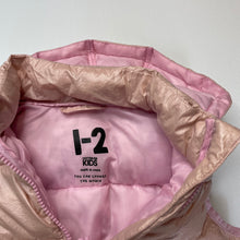 Load image into Gallery viewer, Girls Cotton On, pink hooded puffer vest / sleeveless jacket, GUC, size 1-2,  