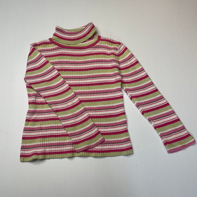 Girls Sprout, ribbed cotton roll neck top / skivvy, GUC, size 2,  