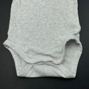 unisex Anko, grey cotton bodysuit / romper, GUC, size 00,  