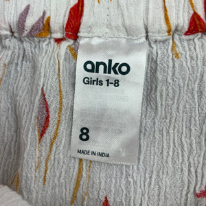 Girls Anko, lightweight crinkle cotton skirt, elasticated, L: 31cm, EUC, size 8,  