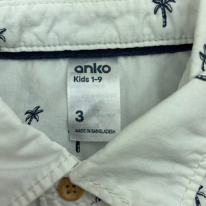 Boys Anko, cotton short sleeve shirt, GUC, size 3,  