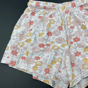 Girls Anko, floral cotton shorts, elasticated, FUC, size 9,  
