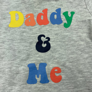 unisex Dymples, grey bodysuit / romper, daddy, GUC, size 0,  