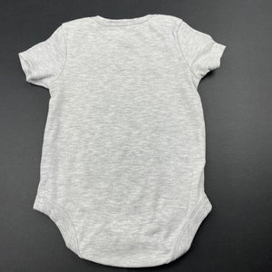 unisex Dymples, grey bodysuit / romper, daddy, GUC, size 0,  