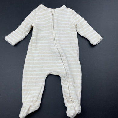 unisex Seed, soft feel stretchy zip coverall / romper, GUC, size 0000,  