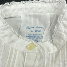 Load image into Gallery viewer, Girls Ralph Lauren, lined lightweight cotton shirt / top, EUC, size 6 months,  