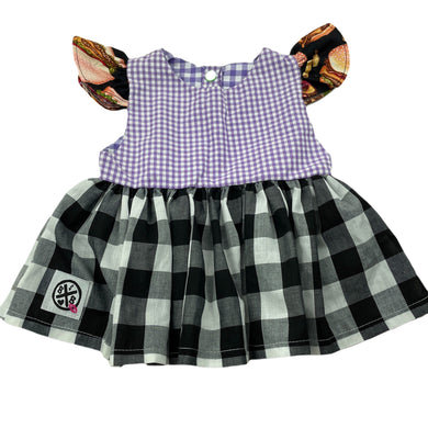 Girls B&B, handmade lightweight dress, burgers, EUC, size 00, L: 32cm