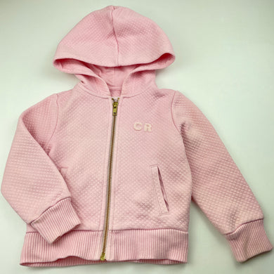 Girls Country Road, pink zip hoodie sweater, discolouration & marks, FUC, size 3,  