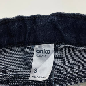 Boys Anko, dark denim jeans, adjustable, Inside leg: 32cm, EUC, size 3,  