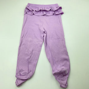 Girls Babies R Us, purple cotton footed leggings / bottoms, FUC, size 0,  