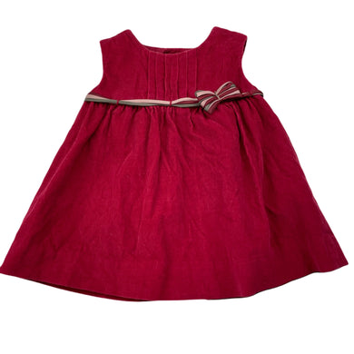 Girls Zara, lined corduroy cotton dress, EUC, size 00, L: 33cm