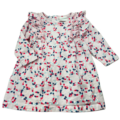 Girls Marquise, cotton casual long sleeve dress, EUC, size 0, L: 37cm